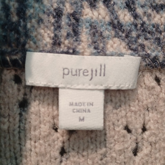 STUNNING PURE JILL DUSTY BLUE SNAP-FRONT LONG CARDIGAN! - Picture 5 of 5